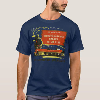 Camiseta Cenas de pollo en la retro a mediados del siglo