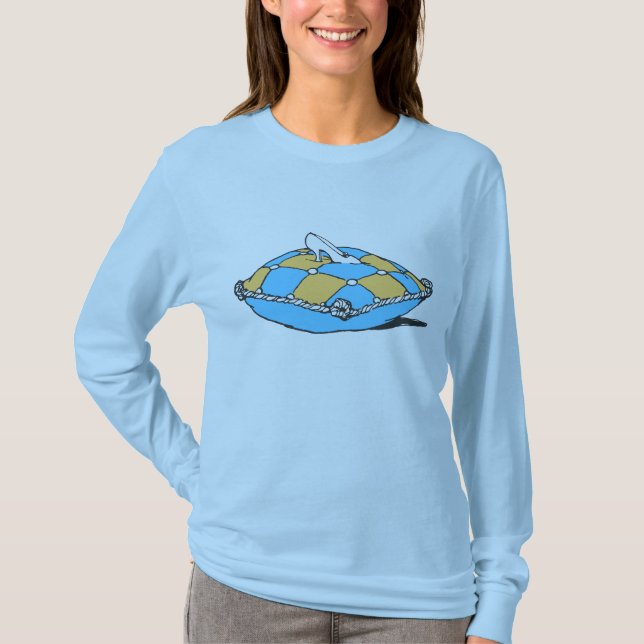 Camiseta Cenicienta Slipper sobre el Verde azulado Naranja  (Anverso)