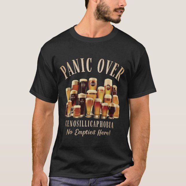 Camiseta Cenosillicafobia Miedo A La Vidrio De Cerveza Vací (Anverso)