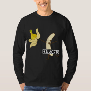Camiseta Censura Graciosa De La Banana Para Un Chico De Pee