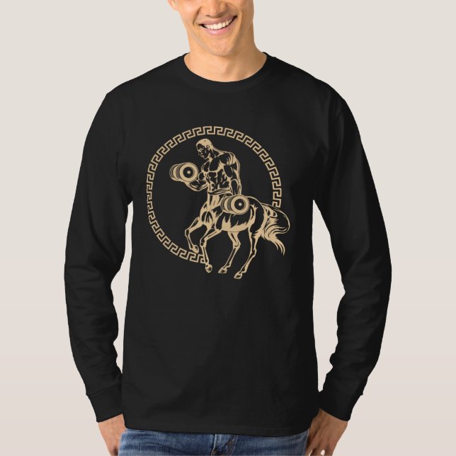 Camiseta Centaur Lifts Weights Fitness Workout at Gym Minot (Anverso)