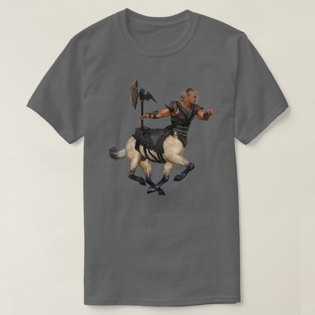 Camiseta Centaur masculino con hacha y armadura (Diseño del anverso)
