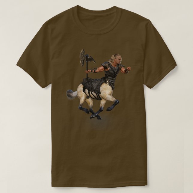 Camiseta Centaur masculino con hacha y armadura 1 (Diseño del anverso)