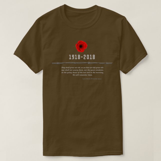 Camiseta Centenario de la Primera Guerra Mundial 1 (Diseño del anverso)