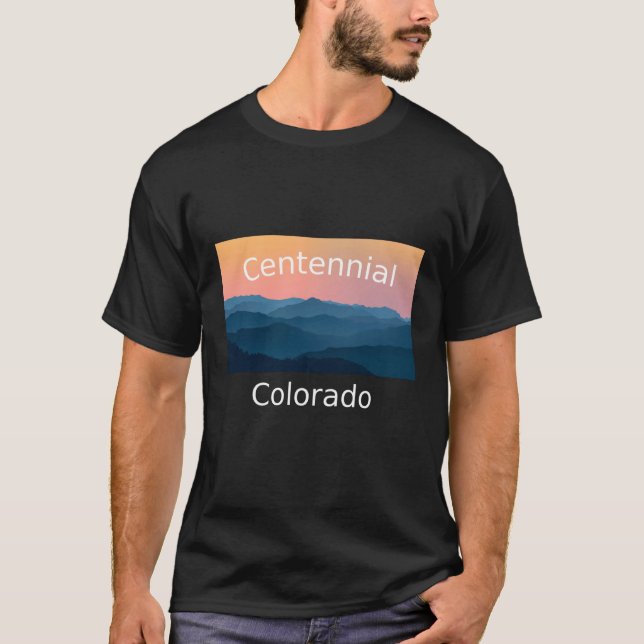 Camiseta Centennial Colorado Mountain sunset hometown (Anverso)
