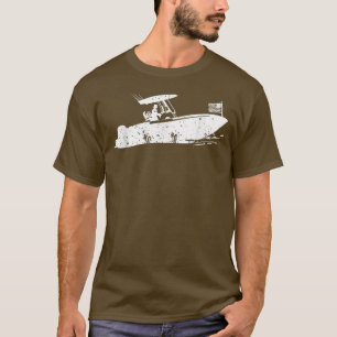 Camiseta Central Console Bote, Bandera Estadounidense, Moto