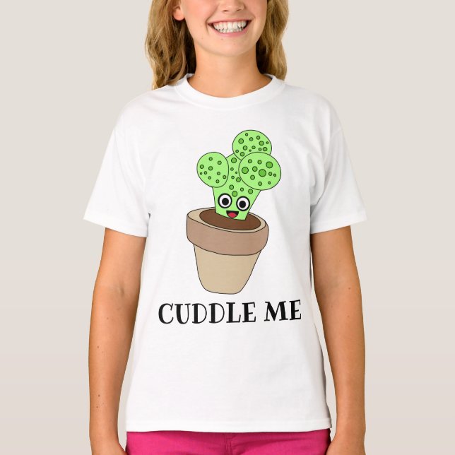 Camiseta Central natural Cute Cactus Cuddle Child (Anverso)