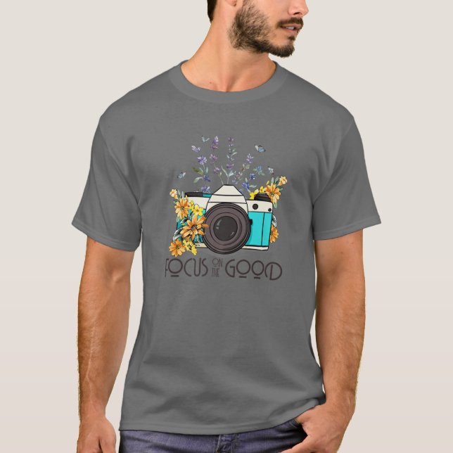 Camiseta Centrarse En La Buena Fotografía De La Cámara Flor (Anverso)