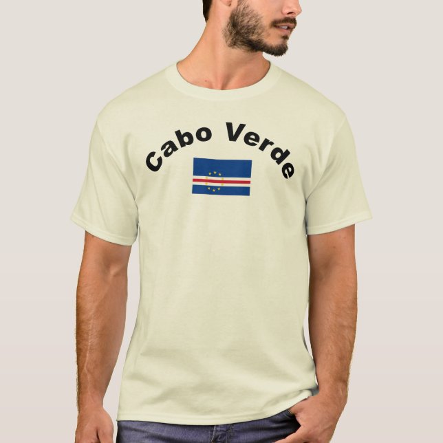 Camiseta Centro de Bandera de Cabo Verde (Anverso)