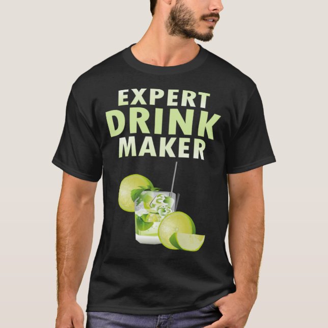 Camiseta Centro de bebidas experto Club nocturno Bartender  (Anverso)