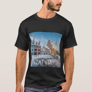Camiseta Centro de invierno nevado en Riga, Letonia