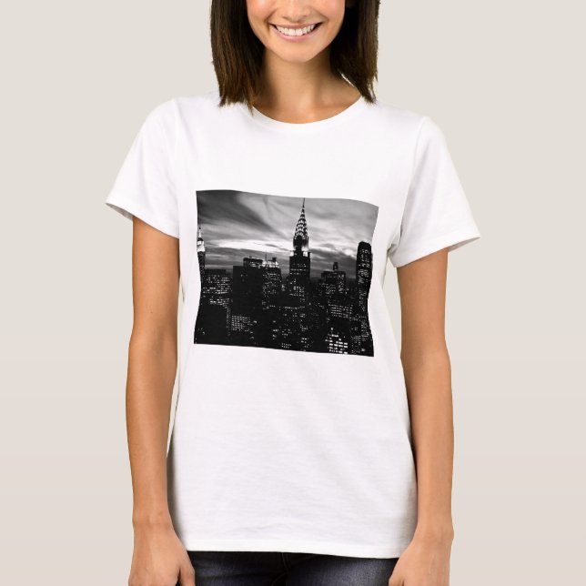 Camiseta Centro de Nueva York en blanco y negro (Anverso)