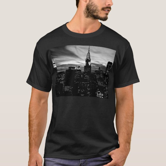 Camiseta Centro de Nueva York en blanco y negro (Anverso)
