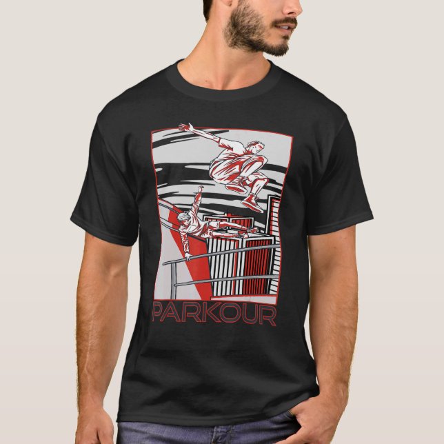 Camiseta Centro de Parkour City Freestyle Saltando corriend (Anverso)