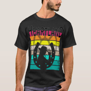 Camiseta Centro del atardecer, logotipo del corazón del ata