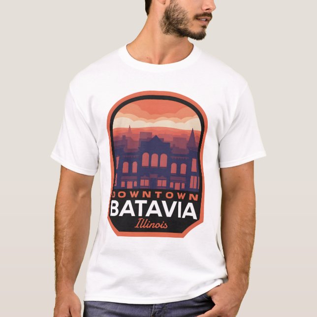 Camiseta Centro Histórico de Batavia Illinois (Anverso)
