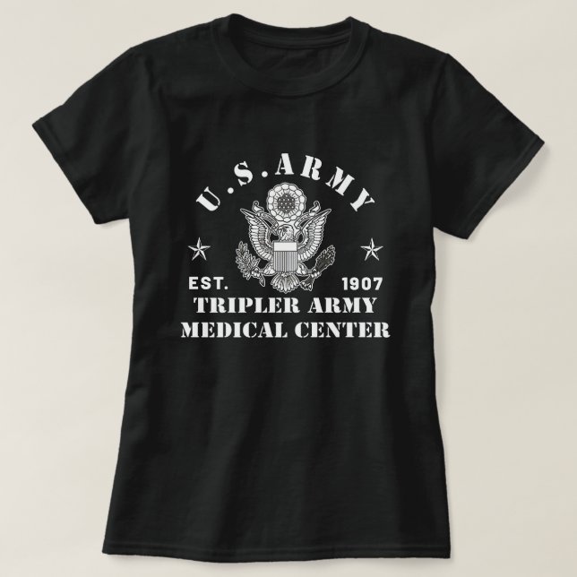 Camiseta Centro Médico Patriótico Tripler Army Hawaii Hi Ar (Diseño del anverso)