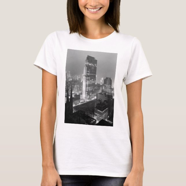 Camiseta Centro y RCA de Rockefeller que construyen New (Anverso)