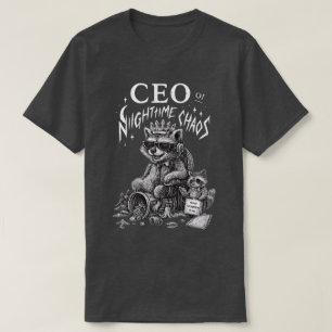 Camiseta CEO de Nighttime Chaos Raccoon Art