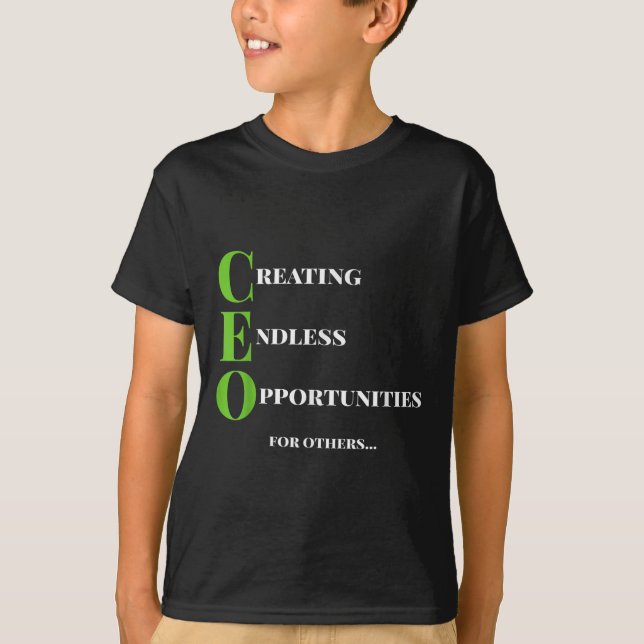 Camiseta Ceo T Shirt Creando Oportunidad Jefe de Éxito Moti (Anverso)