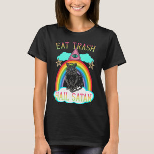 Camiseta Cepa de la cola de la comida Satan Raccoon Satanic