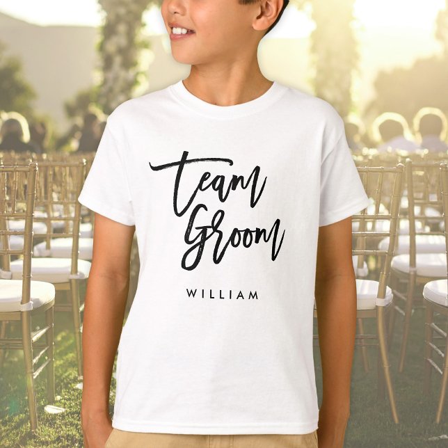 Camiseta Cepillo Chic Trendy Negro Equipo Script Groom (Subido por el creador)