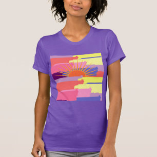 Camiseta Cepillo colorido vibrante estalla con el tee de un