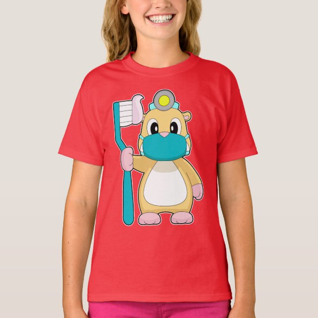 Camiseta Cepillo de dientes de Hamster Dentist (Anverso)
