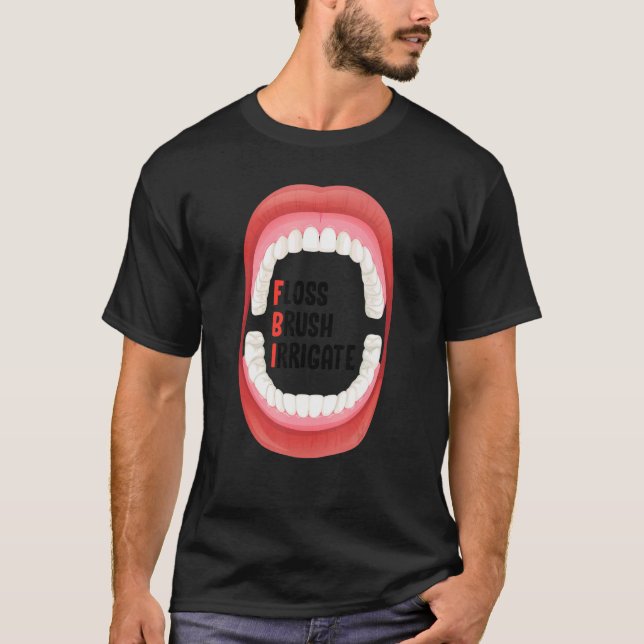 Camiseta Cepillo De Pescado Irrigue La Higiene Dental Para  (Anverso)