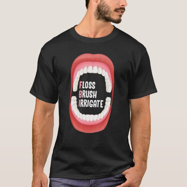 Camiseta Cepillo De Pescado Irrigue La Higiene Dental Para  (Anverso)