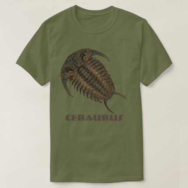 Camiseta Ceraurus Fossil Trilobite (Diseño del anverso)