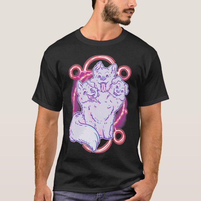 Camiseta Cerberus 3 Headed Dog  Kawaii Pastel Goth Cute (Anverso)