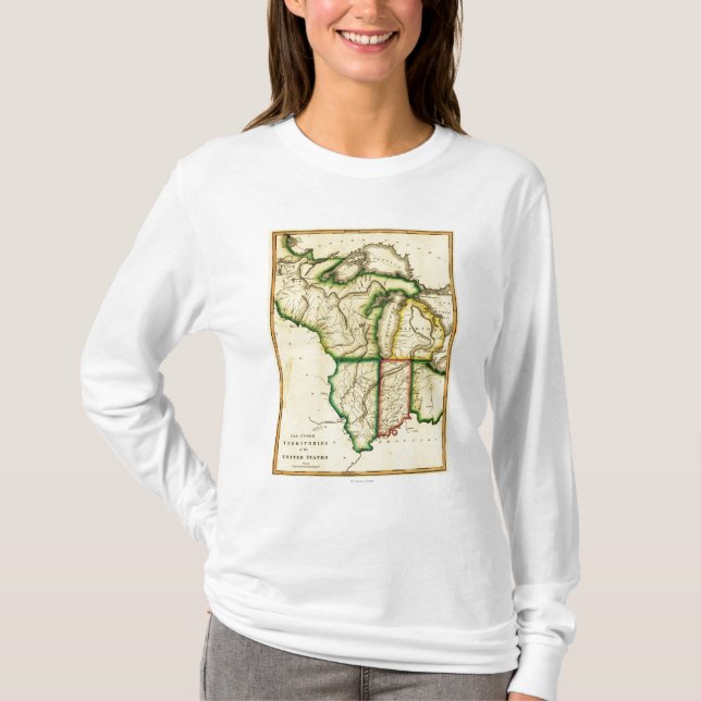 Camiseta Cercano oeste en el mapa unido de StatesPanoramic (Anverso)