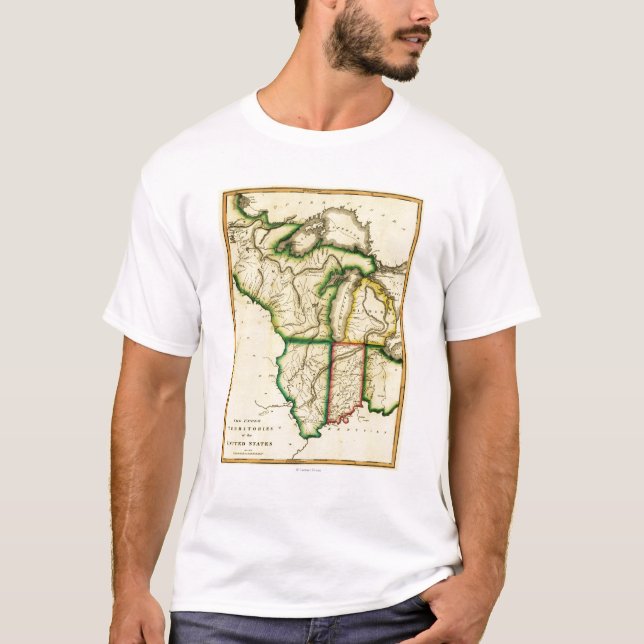 Camiseta Cercano oeste en el mapa unido de StatesPanoramic (Anverso)
