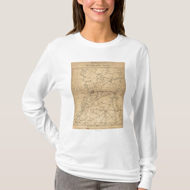 Camiseta Cerco de Vicksburg - mapa panorámico 2 de la (Anverso)