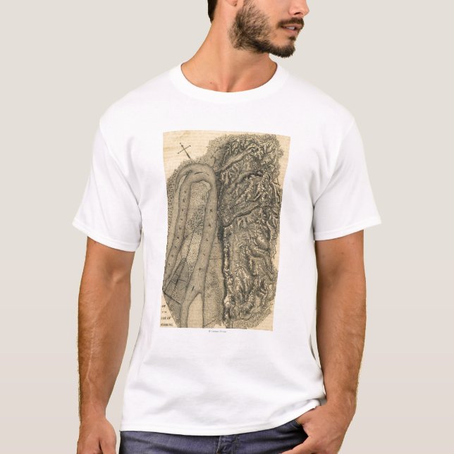 Camiseta Cerco de Vicksburg - mapa panorámico de la guerra (Anverso)
