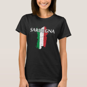 Camiseta Cerdeña Sardegna Italia Bandera Island Map
