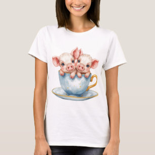 Camiseta Cerditos de taza de té adorables