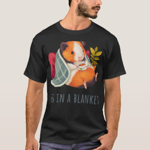 Camiseta Cerdo acogedor de Guinea dulce en una manta tomand