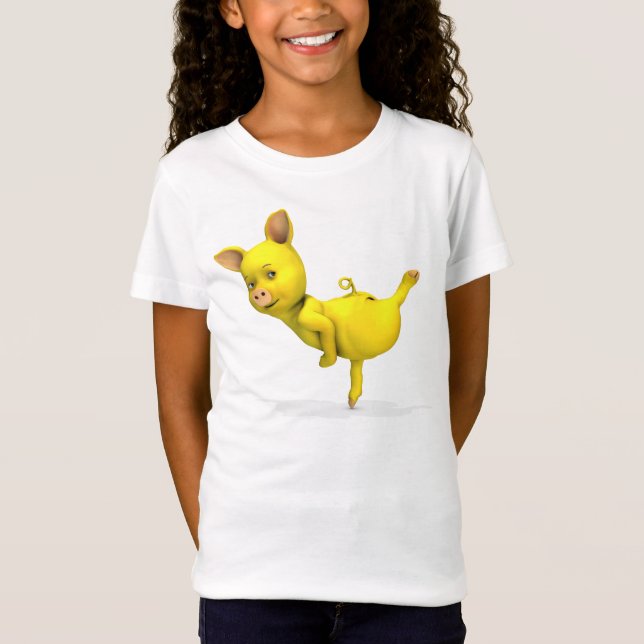 Camiseta Cerdo amarillo Arabesque (Anverso)