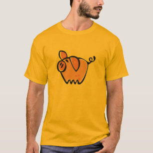 Camiseta Cerdo amarillo-naranja