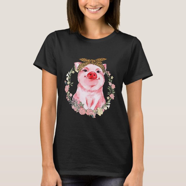 Camiseta Cerdo Bandana Cute Love Funny Animal Piggy (Anverso)