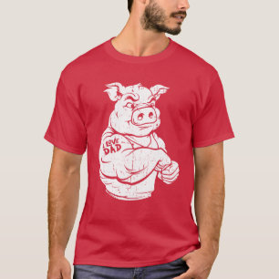 Camiseta Cerdo Bicepsattoo de carne de cerdo Me encanta reg