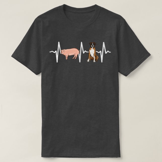 Camiseta Cerdo Boxer Heartbeat Dog Lover (Diseño del anverso)