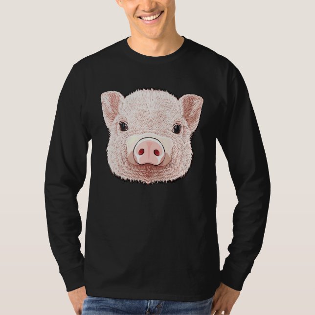 Camiseta Cerdo Cara Cabeza Porcina Ganadera Niños Animales (Anverso)