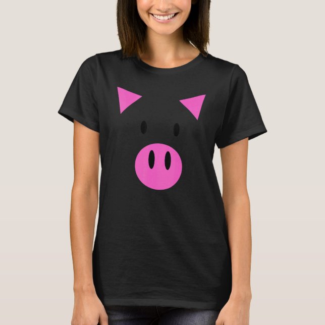 Camiseta Cerdo Cara Vestido Halloween Ping Farm Animal (Anverso)