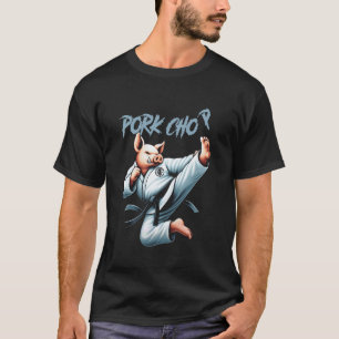 Camiseta Cerdo Clásico Karate Chuleta de Cerdo Divertido Ar