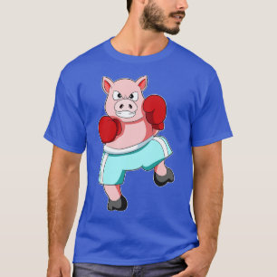 Camiseta Cerdo como boxeador con guantes de boxeo 1