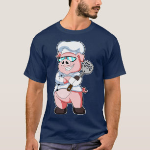 Camiseta Cerdo como chef con gafas de sol de delantal cocin
