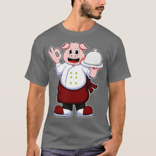 Camiseta Cerdo como cocinero con delantal de cocina